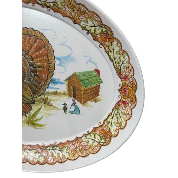 Brookpark Lg Thanksgiving Turkey Platter Oval Serving Tray‎ Melamine 21" Harvest - Picture 4 of 9